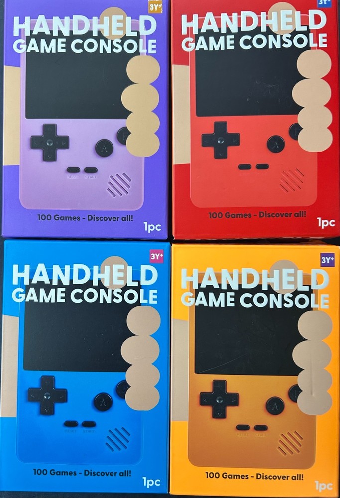 4 of Classic Handheld Game Console 100 Games Red/Blue/Purple/Orange NEW 🚚✅