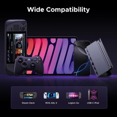 Portable Steam Deck Dock: 4K@120Hz HDMI, USB-A, USB-C & Gigabit Ethernet&rsquo;/