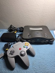 Nintendo 64 Console NUS-001 & OEM Cables – Black – Region Free – Tested