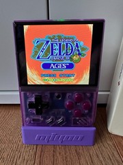 Miyoo Mini Plus Purple Handheld Game Console w/ 64GB Zelda SD Card, Charge Cable
