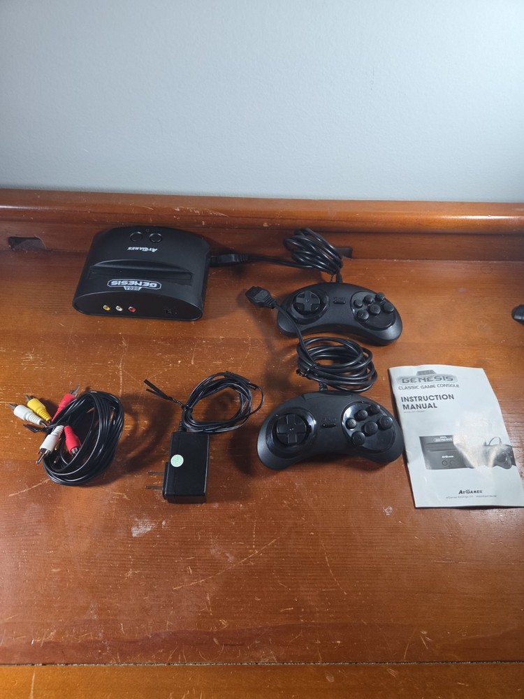 AtGames Sega Genesis Classic Mini Console 80 Built-in Games W 2 Controllers Read