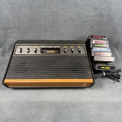 Atari 2600 Woody 6-Switch CX-2600 Console & Games – Tested, Read Description