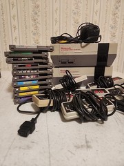 Nintendo NES Lot Of 2 Consoles 10 Games 6 Controllers Contra Mario TMNT