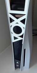 PS5 Disc Edition Classic Logo Faceplate Insert w Power Eject Button Overlay