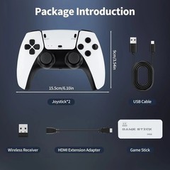 128G HDMI TV Video Game Stick M15 4K Gaming Console Gamepad 2 Pack Controller
