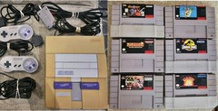 Vintage Super Nintendo SNES Console Bundle, 2 Ctrlrs, 6 GAMES **TESTED WORKS**