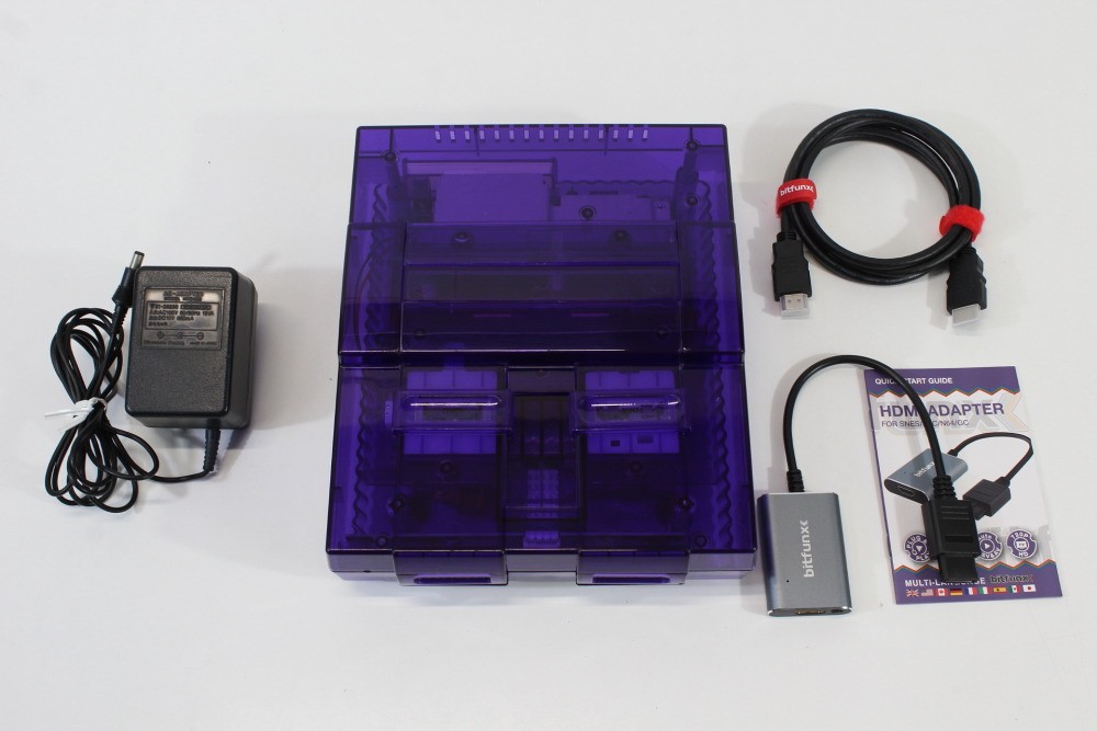Super Nintendo Clear Purple Console SNES SFC Converted AC S-Video HDMI Adapter 3