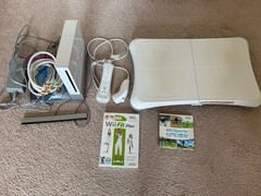 Nintendo Wii White Console w/ Balance Board, Wii Fit Plus, Sports, Controller