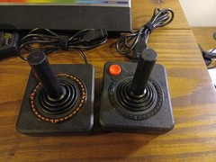 Atari 2600 JR Rainbow Modded S-VIDEO Box Joysticks Paddles Bundle