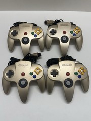 Nintendo 64 N64 Gold USA Console System With 4 Official Controllers Tested Works
