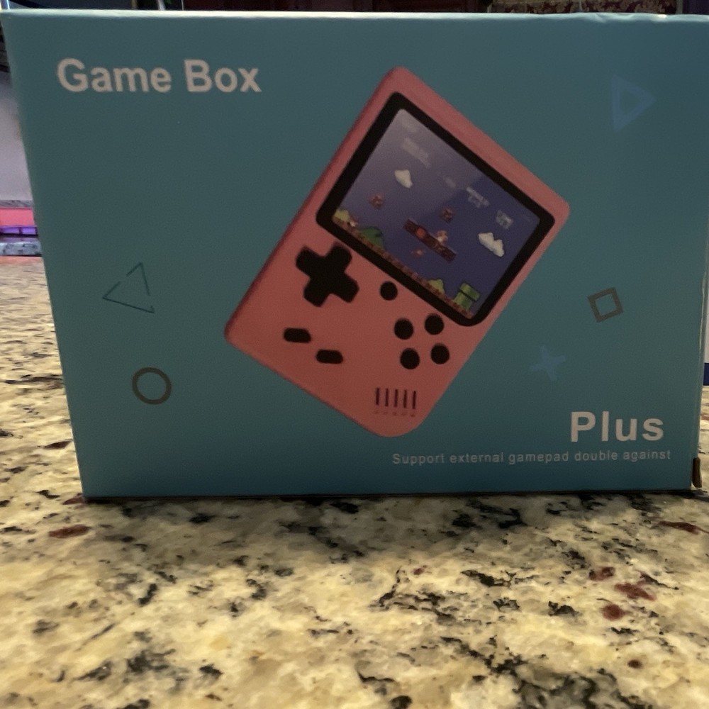 Game Box Plus Handheld System 3.0&Prime; Backlit LCD, Rechargeable, AV/DC Blue/Pink