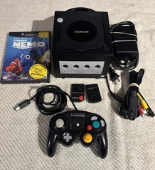 Nintendo GameCube Jet Black Console Bundle OEM Controller Cables Memory CLEAN