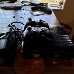 Microsoft Xbox 360 E Black Console 4GB w/ 2 Wireless Controllers PSU