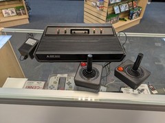 Atari 2600 Black Console Recapped With RF adaapter, Includes 2 Joysticks, Tested