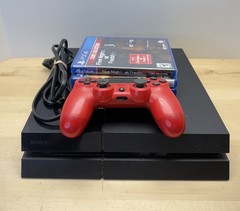 PS4 500GB Console Bundle CUH-1215A + Red DualShock Controller + 3 Games / Tested