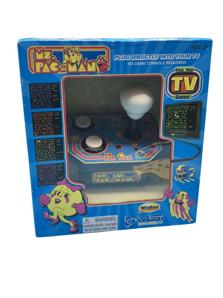 MSI Entertainment Ms. Pac-Man Plug & Play TV Microconsole Blue 2017 Joystick