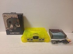 Nintendo N64 Transparent Neon Yellow Funtastic Clear Nintendo 64 Console System