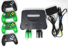 Nintendo 64 System with expansion pak Bundle Set + 4 Retro Fighter Controllers