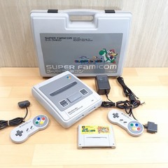 Nintendo Super Famicom Console with Mario World Storage Case &Game Japanese SNES