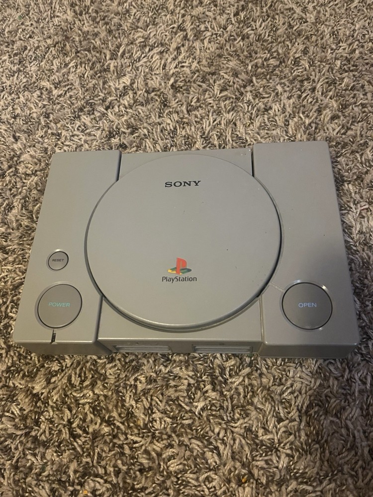 Sony PlayStation 1 Console – Gray. Includes White OEM Memory Card. NO CONTROLLER