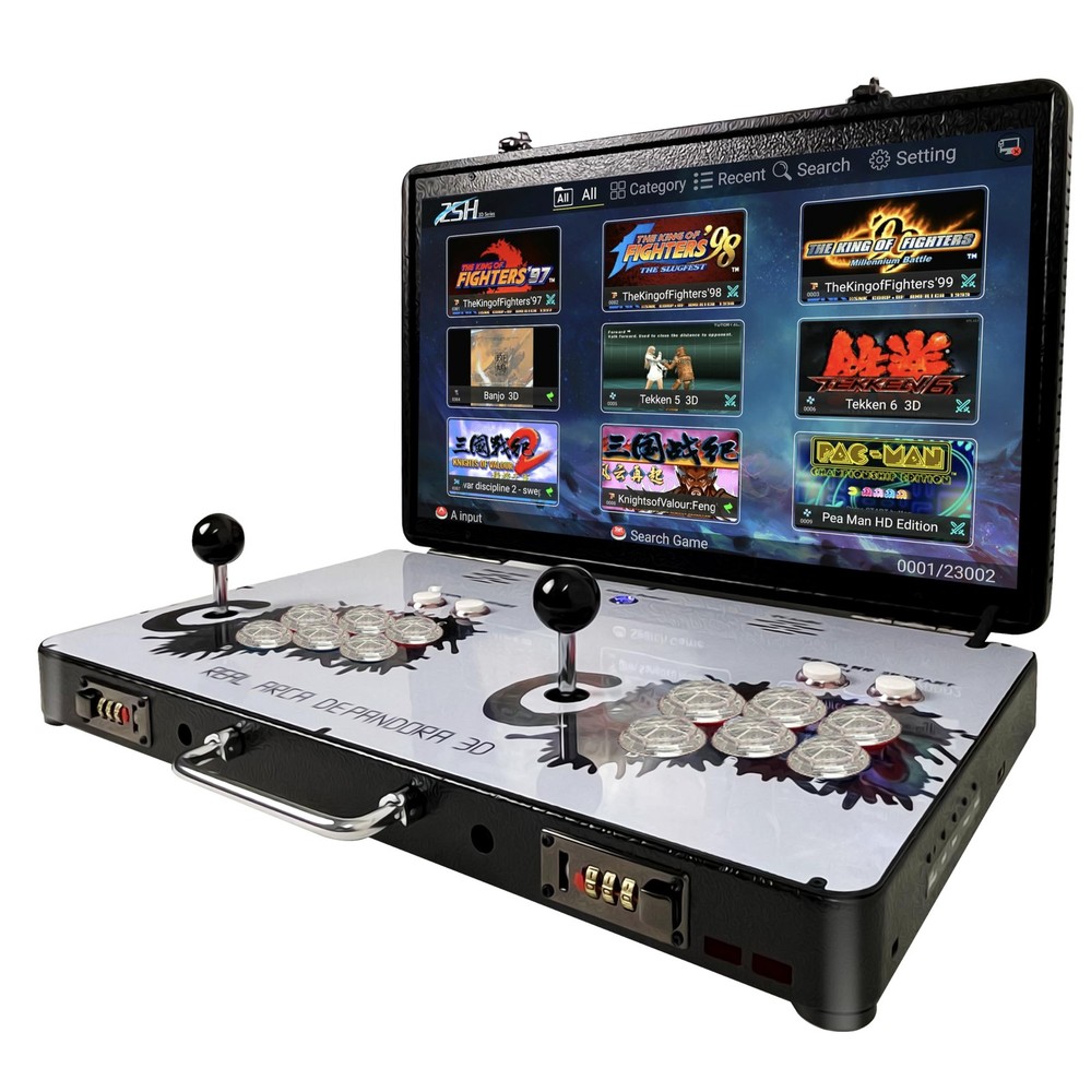 Portable 20000 in 1 Metal Box 3D Arcade Game Console 22 inch Screen Retro