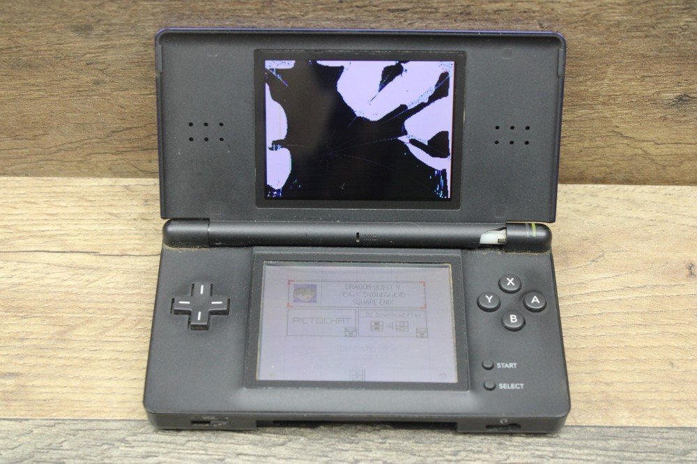 NINTENDO DSLITE USG-001 CONSOLE BLUE **HAS BR0KEN HINGE & TOP SCREEN