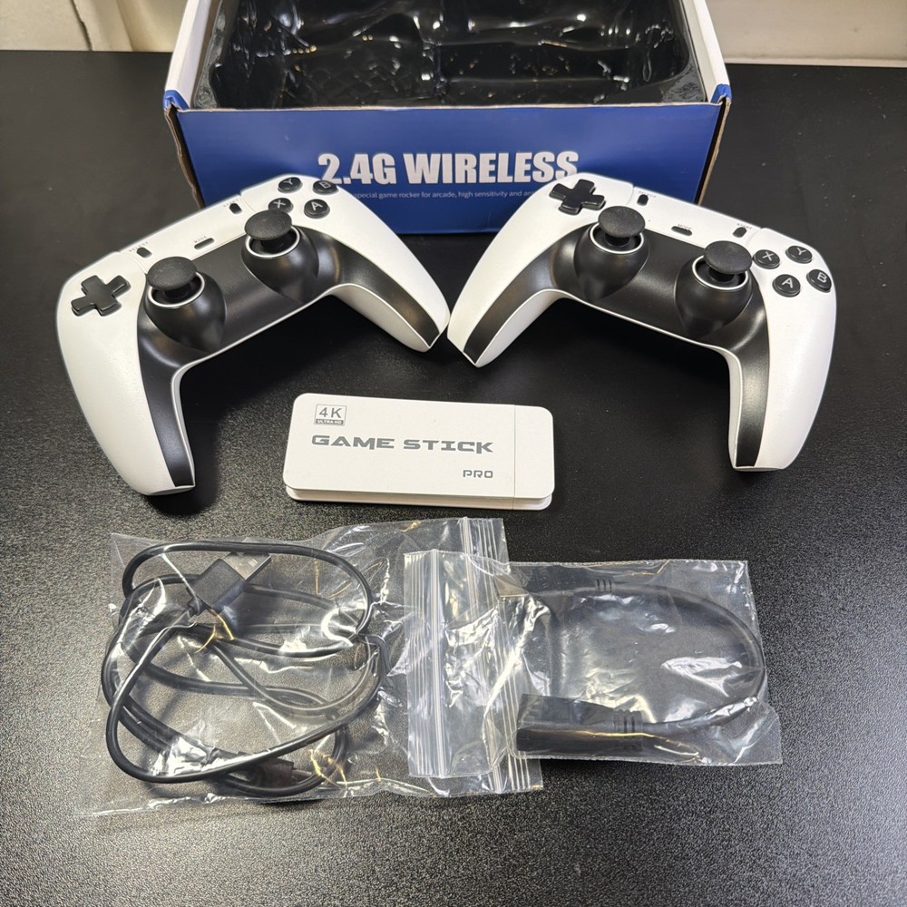 2.4G Wireless Retro Game Console Stick With Two Controllers Open Box