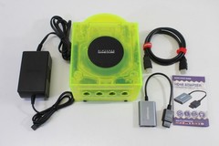 Nintendo Gamecube Console Clear Yellow & AC S-Video to HDMI NTSC-U/C DOL-001 GC