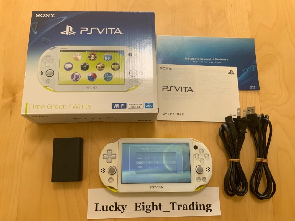 PS Vita Lime Green White PCH 2000 ZA13 Console Charger Box PSV Slim [BX]