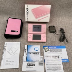 All OEM Nintendo DS Lite PINK With Box, Case, Charger, Manuals Tested Working