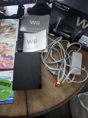 Wii Console in box bundle Wii Sports and Wii Sports Resort Guitar Hero wii fit