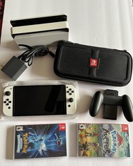 Nintendo Switch OLED White Bundle 128GB Pokémon Arceus & Brilliant Diamond Works
