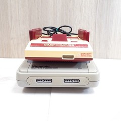 Nintendo Japanese Super Famicom SNES & Famicom NES Console with 8 Games & Cables