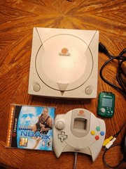 SEGA Dreamcast HKT-3020 White Console w/ Controller VMU RCA Cables NBA 2k Tested