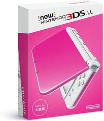 USED Japanese New Nintendo 3DS XL LL PINK WHITE with all items RED-001