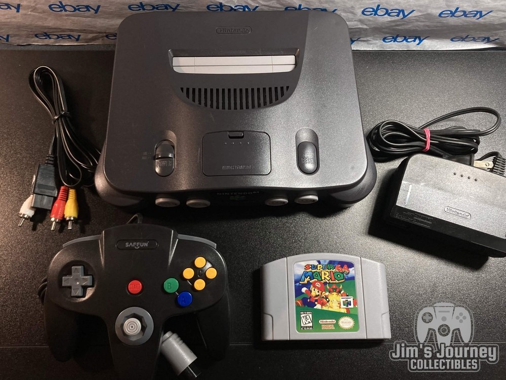 Nintendo 64 N64 Console + Super Mario 64+Controller+Cords