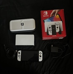 Nintendo Switch OLED Model Console – 64GB – White (Used + 128GB SD CARD + CASE)