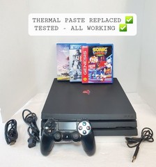 Sony PlayStation 4 PS4 Pro (CUH-7015B) 1TB w. Controller Cables & Games TESTED✅️