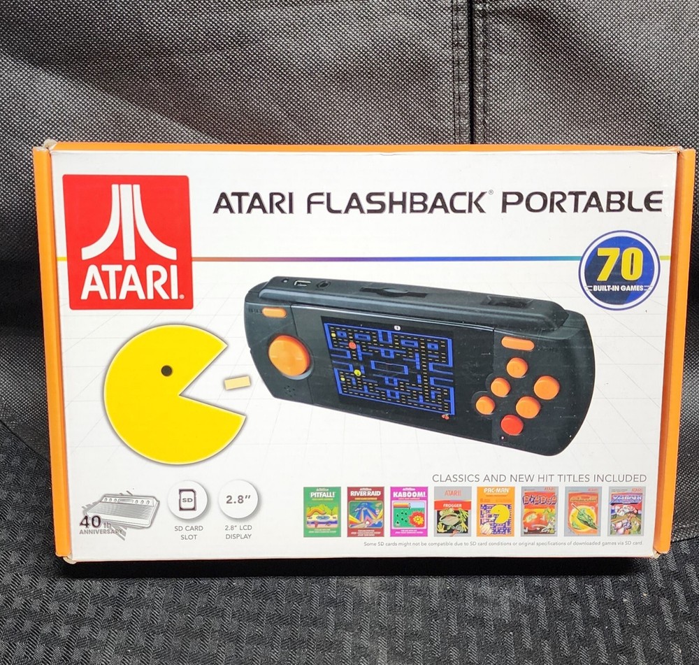 Atari Flashback Portable Deluxe | 70 Built-In Games | 2.8&Prime; Display | SD Slot