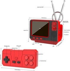 Classic 168 Game Handheld Console – Retro Style, 2 Players, Easy Setup