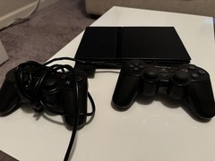 Sony PlayStation 2 Slim Black Console with 2 Controllers, Memory Card Support