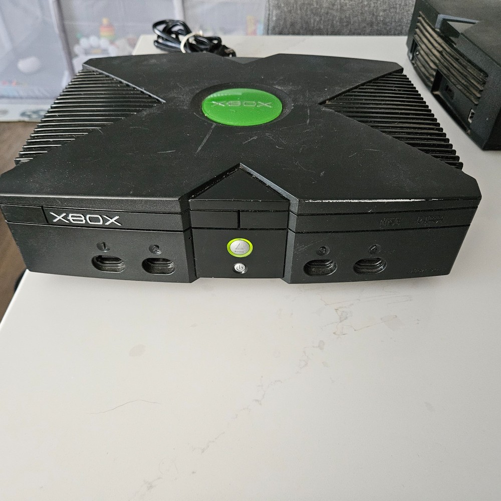 Microsoft Xbox Console – Black – working – with controller and hd upscaler bundl