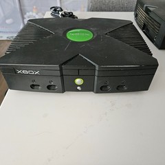 Microsoft Xbox Console – Black – working – with controller and hd upscaler bundl