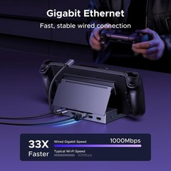Portable Steam Deck Dock: 4K@120Hz HDMI, USB-A, USB-C & Gigabit Ethernet »/