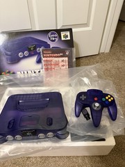 Nintendo 64 Japanese Midnight Blue (Grape in US) CIB Toy R Us Edition Rare