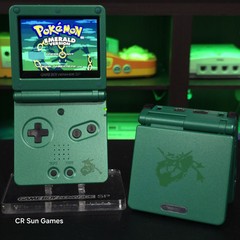 Green Nintendo Game Boy Advance GBA SP IPS MOD Adjustable Brightness – Rayquaza-