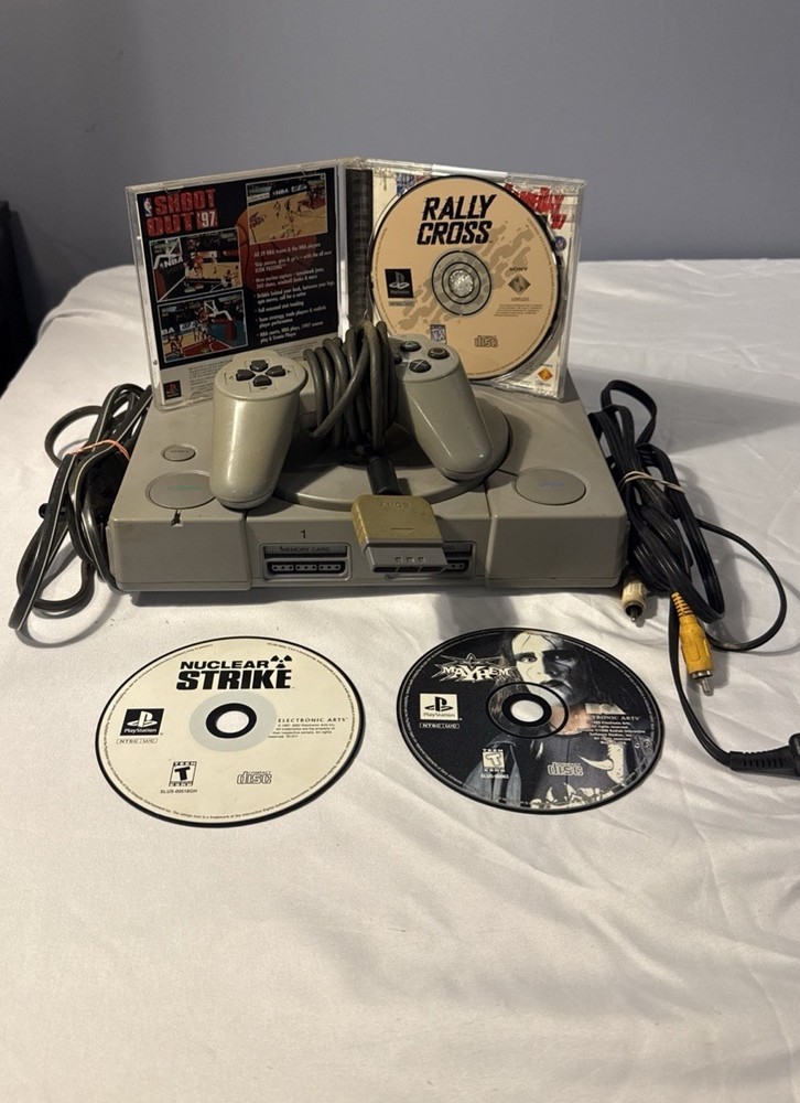 PlayStation 1 PS1 7001 Console Bundle 1 Controller 3 Games OEM Cords | TESTED