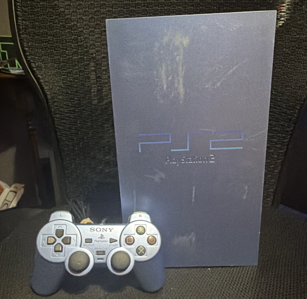 Sony PlayStation 2 PS2 Blue Console Composite RCA w/ DualShock Controller