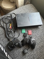 Used Ps2 With 2 Wired Controllers, 2 8 Mb Memory Cards