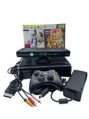 Microsoft Xbox 360 S Black Bundle Cables Controller – No Hard Drive Tested Works